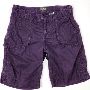 Eddie Bauer Purple Plum Cargo Shorts Pocket for Camping Hiking